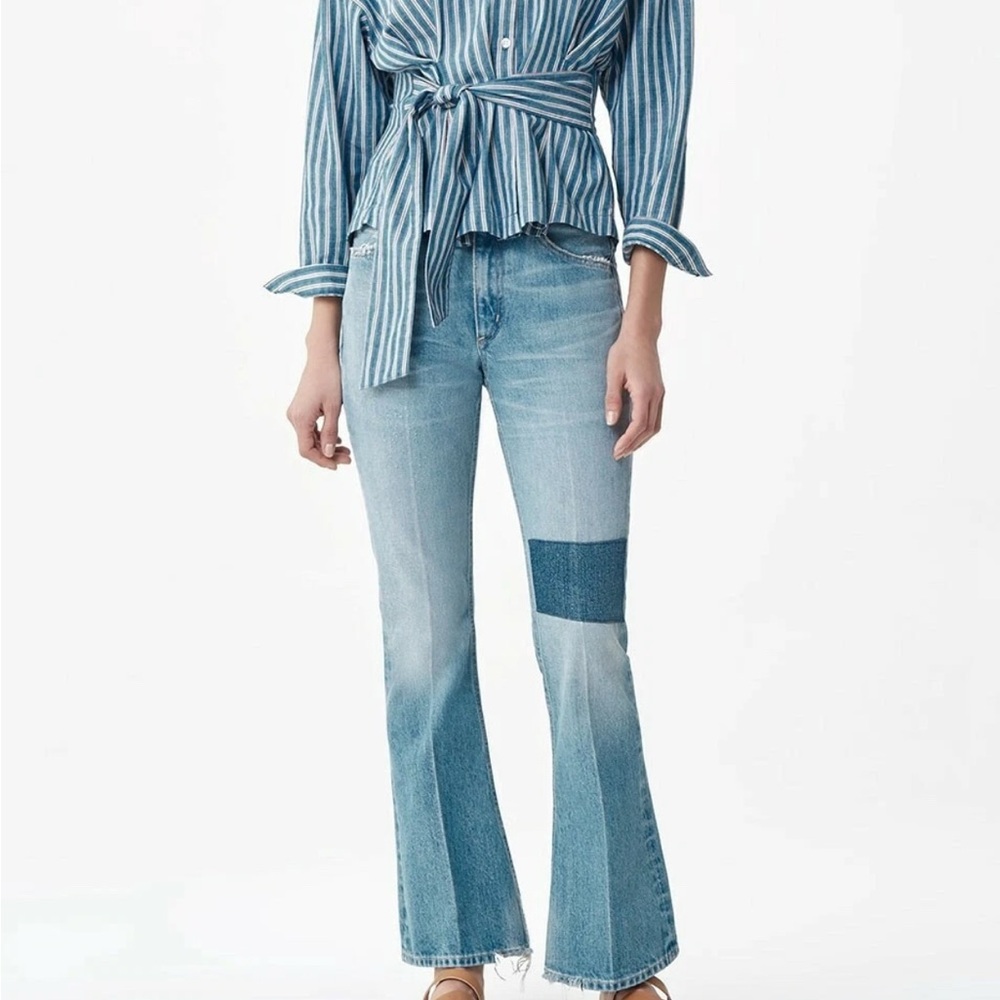 Citizens of Humanity Kaya Mid
Rise Kick Flare Patch Jeans Sz 32
Premium Vintage